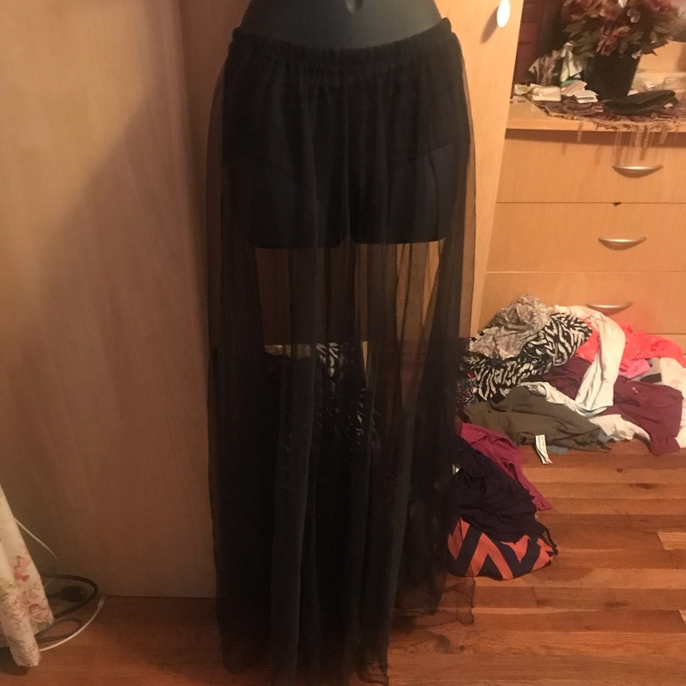 Skirt bathing suit bottom with long cover up - Picture 2 of 6
